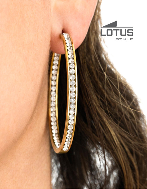 LOTUS STYLE WOMEN'S STAINLESS STEEL EARRINGS